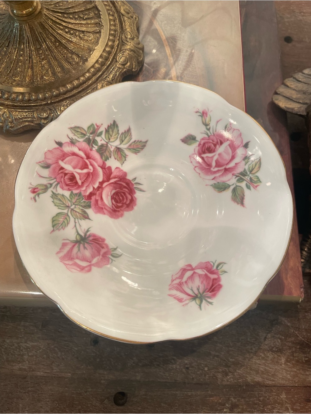Vintage Collingwoods Teacup and Saucer – Pink Cabbage Rose